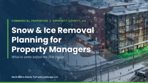 Snow and ice removal planning for commercial property managers in Gwinnett County, GA, North Metro Atlanta Turf and Landscape